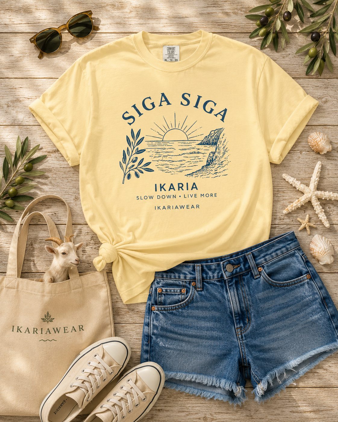 SIGA SIGA IKARIA T-SHIRT Slow Down Siga Siga T-Shirt - Image 1