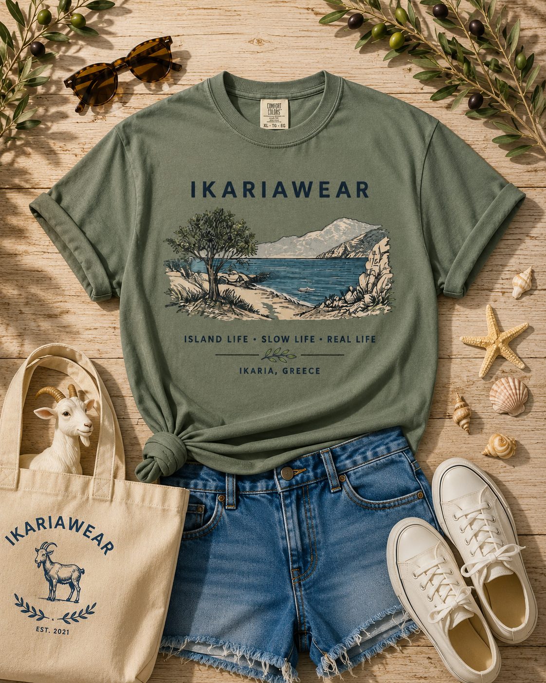 island life ikaria Island Slow Life T-Shirt - Image 1