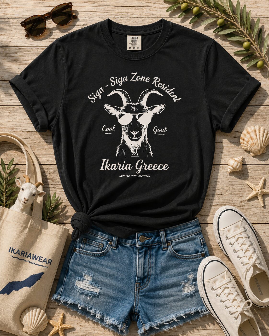 siga-siga cool goat black Siga-Siga Zone Resident - Cool Goat T-Shirt - Image 1