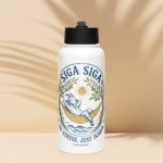 Stainless steel water bottle with a straw lid Ikaria
