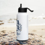 Stainless steel water bottle with a straw lid - Image 3